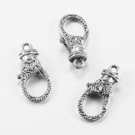 Tibetan Style Alloy Lobster Claw Clasps X-TIBE-T002-10AS-RS-1