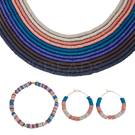 12 Strands 6 Colors Handmade Polymer Clay Bead Strands CLAY-PH0001-75-1