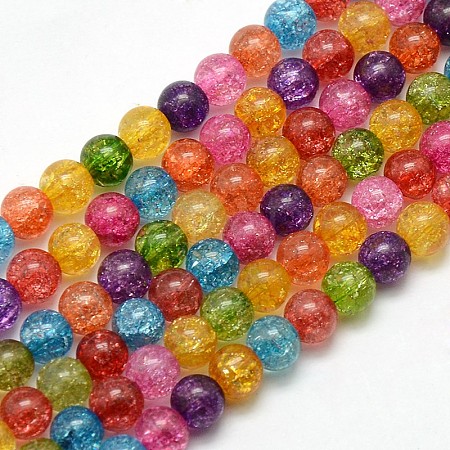 Synthetic Crackle Quartz Round Bead Strands X-G-L155-6mm-02-1