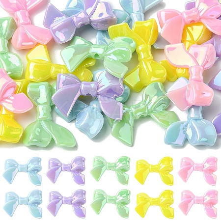 20Pcs 5 Colors AB Color Plated Acrylic Beads CRES-YW0002-62-1