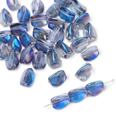 10Pcs Electroplate Transparent Glass Beads EGLA-WH0001-06G-1