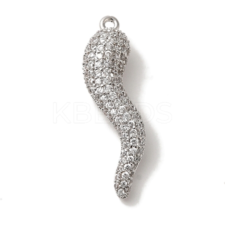 Rack Plating Brass Micro Pave Cubic Zirconia Pendant KK-A229-03G-P-1