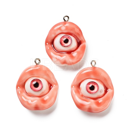 Eyeball Theme Opaque Resin Enamel Pendants RESI-D076-02A-1