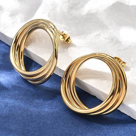 201 Stainless Steel Stud Earrings LS-EJEW-Q026-01G-1
