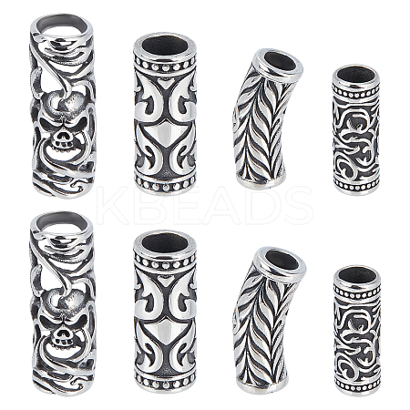   8Pcs 4 Style 304 Stainless Steel Beads STAS-PH0003-16-1