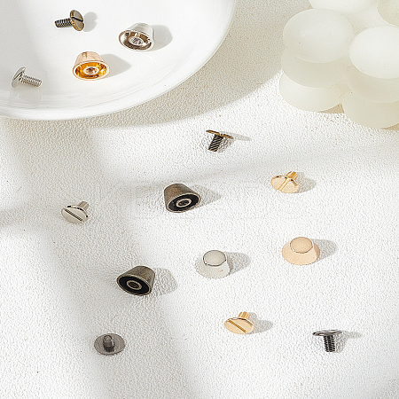 8 Sets 4 Colors Zinc Alloy Rivet PURS-LP0001-12-1