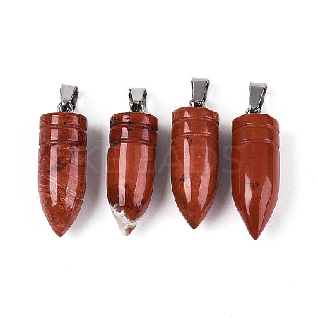 Natural Red Jasper Pendants G-N349-16P-05-1