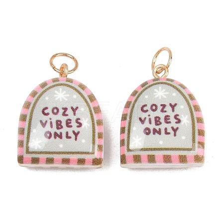 Printed Opaque Acrylic Pendants SACR-P036-01K-G-1