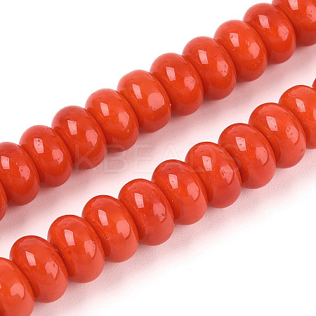 Opaque Solid Color Glass Beads Strands GLAA-ZX008-8mm-18M-1