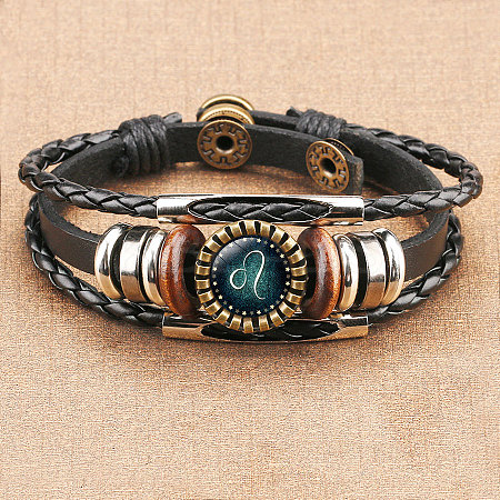 12 Constellations PU Leather Multi-strand Bracelets WGFD09F-05-1