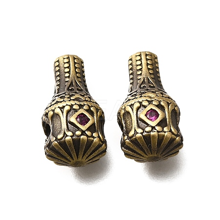 Brass Micro Pave Cubic Zirconia Beads KK-M313-17AG-1
