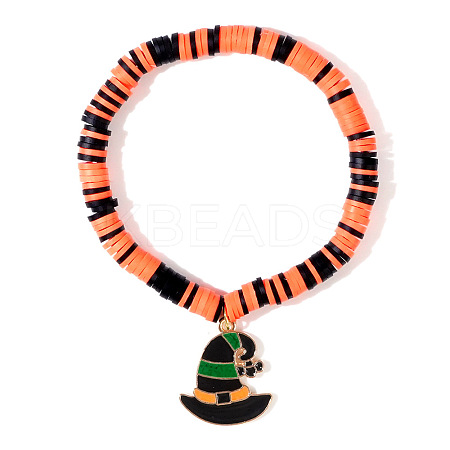 Ghostly Polymer Clay Heishi Stretch Bracelets BH7010-19-1