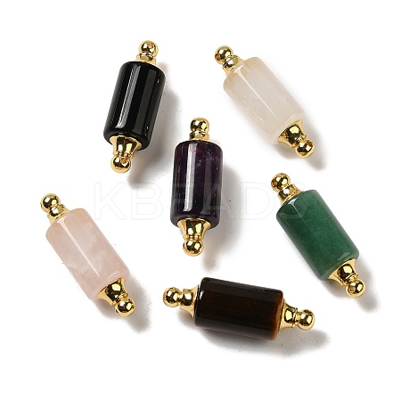 Natural Mixed Stone Connector Charms G-Z039-01G-1