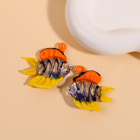 Handmade Lampwork Pendants PW-WG21647-01-1
