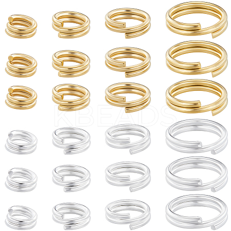 160Pcs 8 Styles Brass Split Rings KK-BBC0023-10-1
