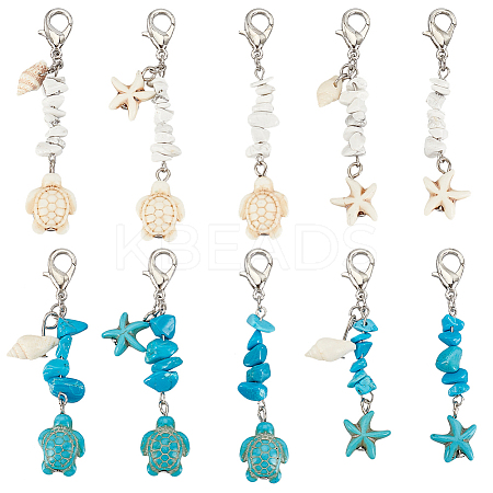 4 Sets 2 Style Glass Pendant Decorations HJEW-GA0001-50-1