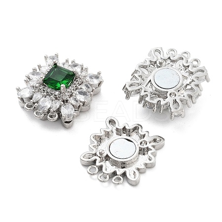 Brass Micro Pave Cubic Zirconia Magnetic Clasps KK-C066-06P-1