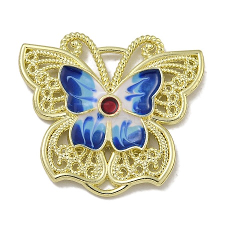 Rack Plating Alloy Enamel Pendants PALLOY-F312-47G-01-1