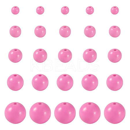 100Pcs 5 Styles Opaque Acrylic Beads MACR-TADJ0001-12F-1