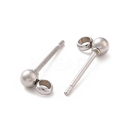 304 Stainless Steel Ear Stud Components STAS-F227-18D-P-1