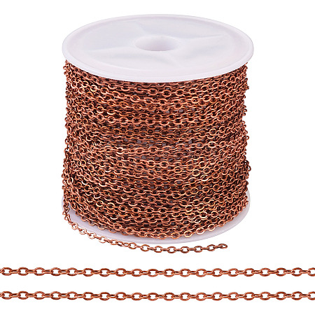 Brass Coated Iron Flat Cable Chains CH-TAC0007-02R-1