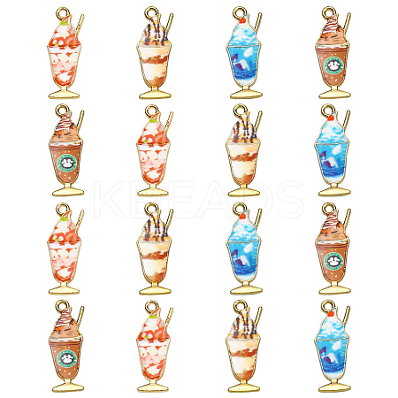 40Pcs 4 Styles Rack Plating Alloy Enamel Pendants ENAM-CJ0002-81-1
