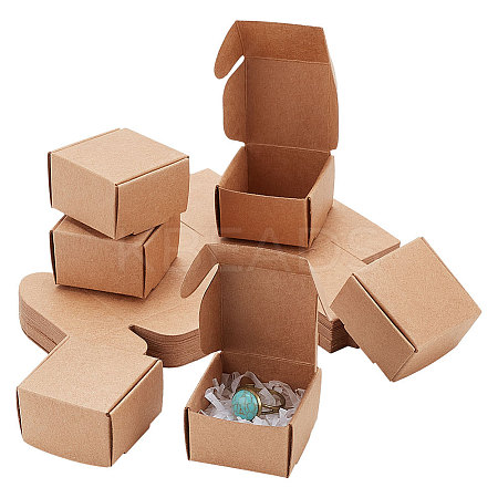 Square Folding Kraft PaperJewelry Storage Boxes LS-CON-WH0089-46A-1