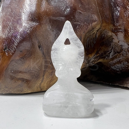Natural Quartz Crystal Carved Healing Yoga Goddess Figurines PW-WG59957-08-1