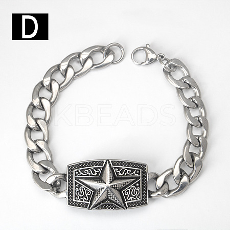 Punk & Viking 304 Stainless Steel Link Bracelets FS-WG44D5C-06-1