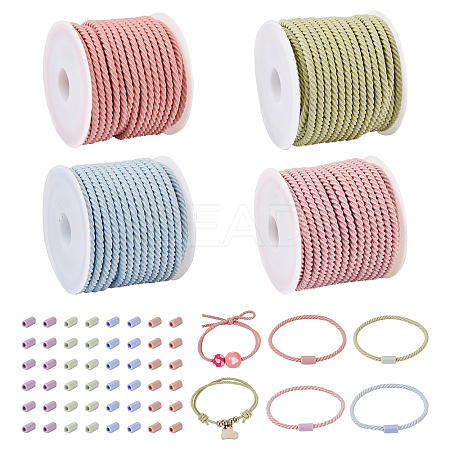 DIY Macaron Color Hair Ties Making Kit DIY-TA0004-55-1