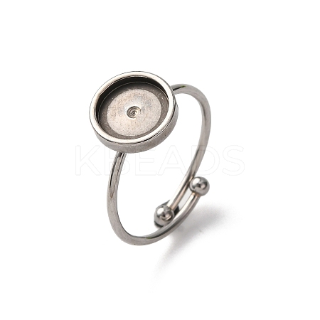 Adjustable 304 Stainless Steel Cuff Ring Components STAS-D372-08P-03-1