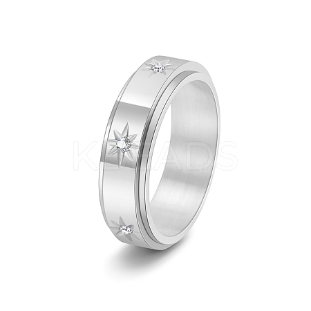 Rotatable Stainless Steel Finger Ring PW-WGC6D1D-17-1