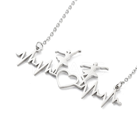 Non-Tarnish 304 Stainless Steel Pendant Necklaces for Women LS-NJEW-C020-01P-1