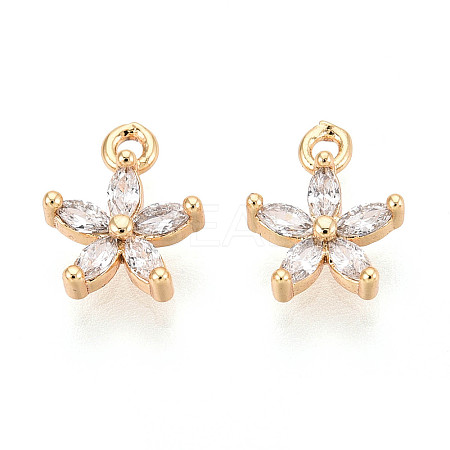 Brass Cubic Zirconia Charms KK-S348-435-1
