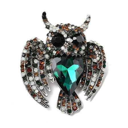 Alloy Rhinestone Brooches for Clothes for Women Men JEWB-F042-10AS-1