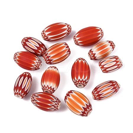 Handmade Millefiori Glass Barrel Beads LS-LA-N002-03G-1