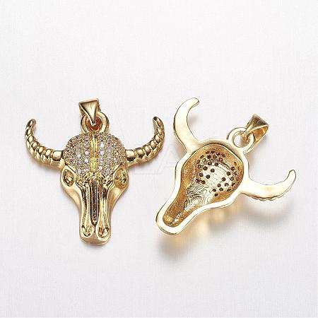 Brass Micro Pave Cubic Zirconia Pendants ZIRC-G084-13G-FF-1