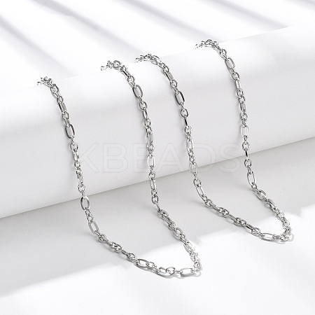 3.5MM 304 Stainless Steel Oval Link Chain Necklaces NJEW-T016-08P-1