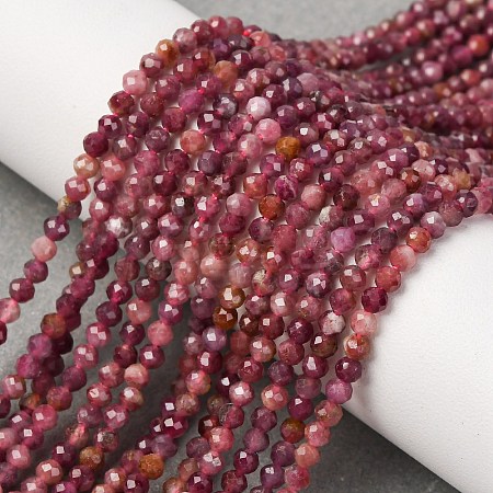 Natural Red Tourmaline Beads Strands G-A021-01D-01-1