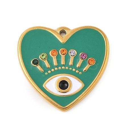 304 Stainless Steel Enamel Pendants STAS-P380-64G-03-1