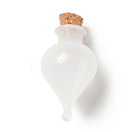 Teardrop Glass Cork Bottles Ornament AJEW-A039-01E-1