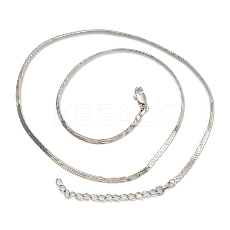 Brass Flat Snake Chain Necklaces for Women NJEW-U011-06P-1