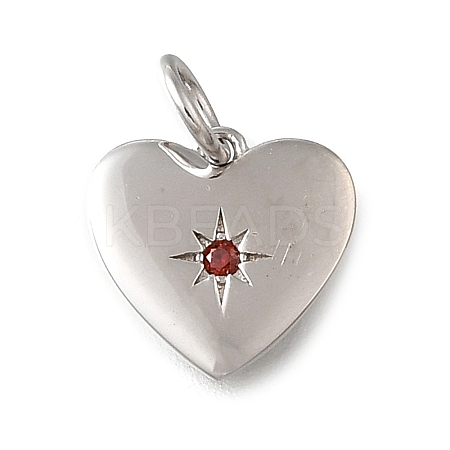 925 Sterling Silver Micro Pave Clear Cubic Zirconia Charms STER-V001-01P-01-1