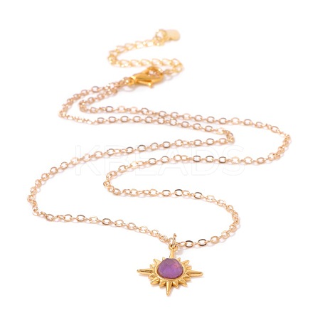 Natural Amethyst Star Pendant Necklaces PW-WG44368-01-1
