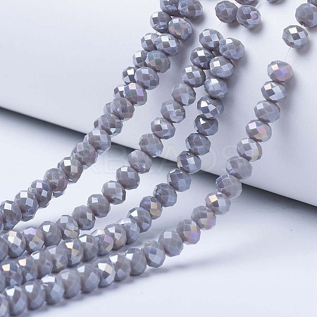 Electroplate Glass Beads Strands EGLA-A034-P2mm-B17-1