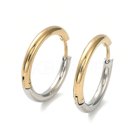 Ion Plating(IP) Two Tone 304 Stainless Steel Huggie Hoop Earrings EJEW-A106-02D-1