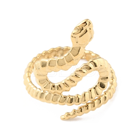 304 Stainless Steel Snake Cuff Rings RJEW-D002-34G-1