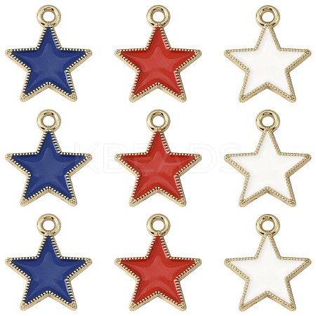 20Pcs 3 Colors Alloy Enamel Pendants ENAM-FS0003-53-1
