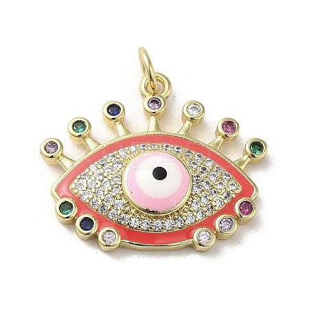 Brass Micro Pave Cubic Zirconia Pendants KK-E092-09G-01-1