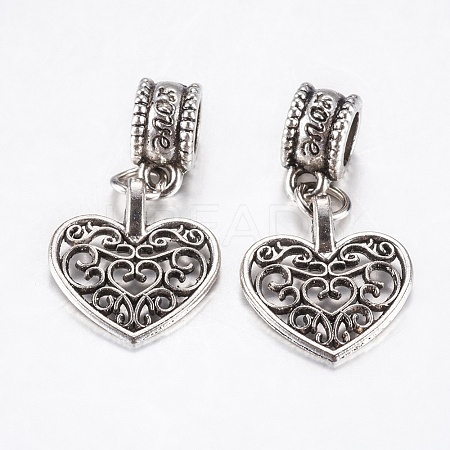 15Pcs Tibetan Style Alloy European Dangle Charms MPDL-ZF0001-01-1